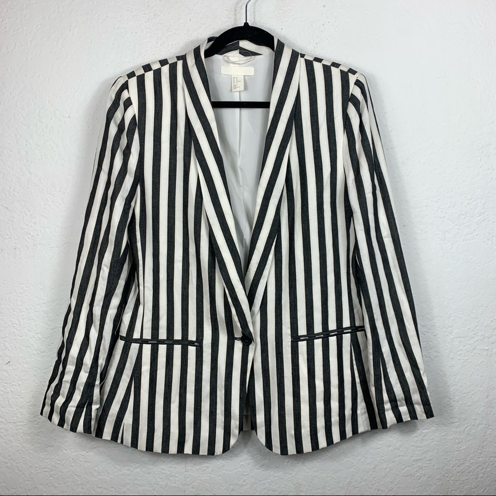 H&M Striped One Button Blazer Striped!
